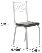 Jogo de Mesa Malva 107cm e 4 Cadeiras 119 Branco/Platina - Artefamol