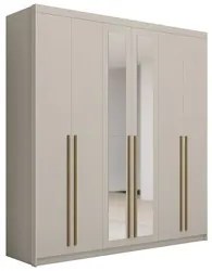 Guarda Roupa Casal 6 Portas Com Espelho 233cm Dubai Fendi    - VLR MÓV