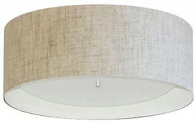 Plafon Cilíndrico Duplo Vivare Md-3008 Cúpula Forrada em Tecido 60x25cm - Bivolt