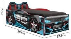 Bicama Infantil Carro Brilha no Escuro 100%MDF Twister P13 Vermelho -