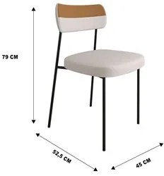 Kit 6 Cadeiras Estofadas Milli Corano/Linho F02 Caramelo/Bege - Mpozen