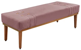 Recamier Decorativo 195cm Kors Veludo Pés de Madeira Lilás G63 - Gran Belo