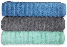 Jogo de toalha de banho 3 peças fio penteado 100% algodão - Azul/Grafite/Verde  Azul/Grafite/Verde