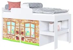 Cama Elevada Com Cortina Imaginação Meu Fofinho A05 Branco - Mpozenato