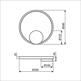 Arandela / Plafon Sunset Aro Redondo Ø30Cm Led 15W 3000K Bivolt Champa... (CP-M = Champagne)