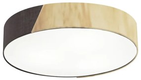 Plafon Luminária de teto decorativa para casa, Md-3076 nórdicas em tecido e madeira 3 lâmpadas com difusor em poliestireno