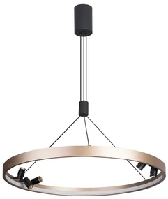 Pendente Led Aluminio Preto Dourado 45w 3000k