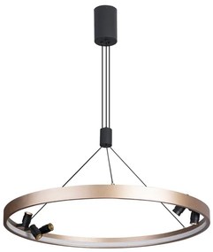 Pendente Led Aluminio Preto Dourado 45w 3000k