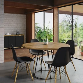 Kit 4 Cadeira Decorativa para Sala e Cozinha Garabit Preto G04 - Gran Belo