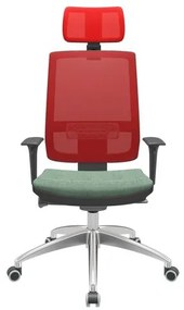 Cadeira Office Brizza Tela Vermelha Com Encosto Assento Concept Hera Autocompensador 126cm - 63072 Sun House