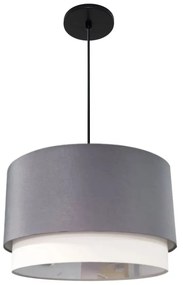 Lustre Pendente Cilíndrico Vivare Md-4383 Cúpula em Tecido 45x25cm - Bivolt