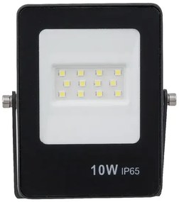 Projetor Led Ultrafino Aluminio Preto 10w 120 6500k Ip65