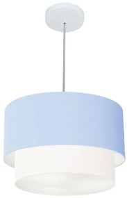Lustres Pendentes Duplo Cilíndrico Vivare Md-4350 Cúpula em Tecido 45x40cm - Bivolt