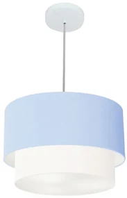 Lustres Pendentes Duplo Cilíndrico Vivare Md-4350 Cúpula em Tecido 45x40cm - Bivolt