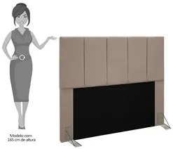 Cabeceira Cama Box Casal 140cm Pérola W01 Suede Bege - Mpozenato