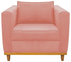 Poltrona Decorativa Europa Suede Coral ADJ Decor