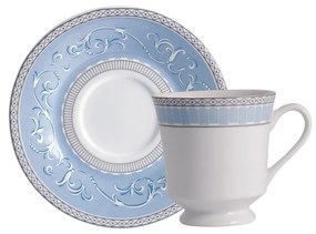 Xicara Chá Com Pires 200Ml Porcelana Schmidt - Dec. Diva 2276