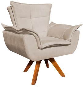 POLTRONA GIRATORIA OPALA SUEDE BASE MADE - Bege