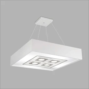 Pendente Quadrado Focus C/ 01 Box 4L E27 / 1L Gu10 38X38X12Cm | Usina... (MR-T - Marrom Texturizado)