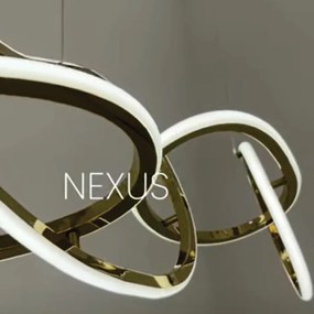 Pendente Nexus Horizontal 120X32X30Cm Led 50W 3000K Bivolt Dourado Pol...