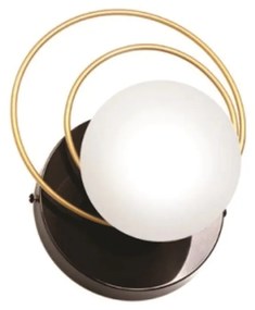 Arandela Ring Circulos 13X15,5X21Cm Globo Ø12Cm 1Xg9 - Old Artisan Ar-... (DOURADO FOSCO / DOURADO BRILHO, AMBAR)