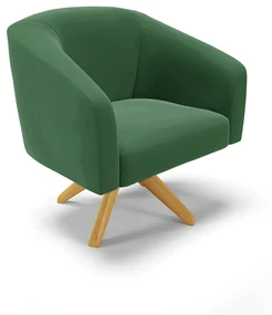 Poltrona Decorativa Giratória MA30 Stella Veludo D03 - D'Rossi - Verde