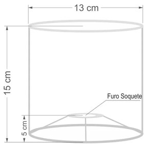 Cúpula abajur e luminária cilíndrica vivare cp-7001 Ø13x15cm - bocal nacional