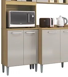Armário de Cozinha Compacta e Balcão para Pia com Tampo 244cm Livy P11