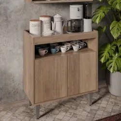 Balcão Aparador Buffet Cantinho do Café 71cm Lice Z34 Freijó - Mpozena