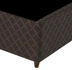 Base Para Cama Box Casal Queen Size Bipartido 158cm Poliéster Bordado