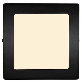 Plafon Led Sobrepor Quadrado Preto 12W Yamamura - LED BRANCO QUENTE (3000K)