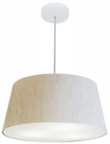 Pendente Cone Linho Bege MJ-4050 Para Mesa de Jantar e Estar