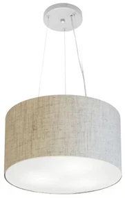 Pendente Cilíndrico Rustico Bege MJ-4009 Para Mesa de Jantar e Estar
