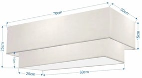 Plafon Para Sala de Jantar Retangular SJ-3044 Cúpula Cor Branco