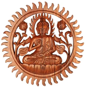 Mandala Buda em Madeira 30cm