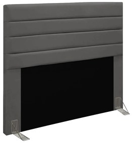 Cabeceira Rubi Para Cama Box King 195 cm Suede - D'Rossi - Grafite