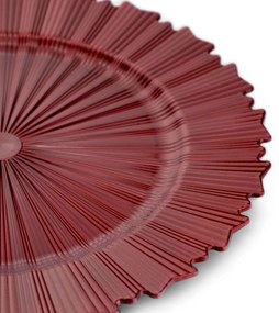 Sousplat de Plástico Vermelho com Relevo e Lateral em Recortes 33cm -  D'Rossi