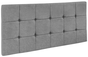 Cabeceira Painel Sleep para Cama Box Solteiro 90 cm Veludo Cinza - D'Rossi