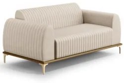 Sofá 180cm 3 Lugares Base Gold Molino D06 Suede C-309 Bege - Mpozenato