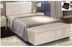 Cabeceira Painel Clean para Cama Box Solteiro 90 cm Suede- D'Rossi - Bege