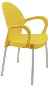 Cadeira Tramontina Grace Empilhável Amarelo em Polipropileno Pés Alumínio