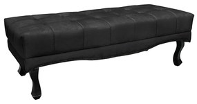 Cabeceira Cama Box Casal 140cm e Recamier Vicenza Veludo Preto S04 - D'Rossi