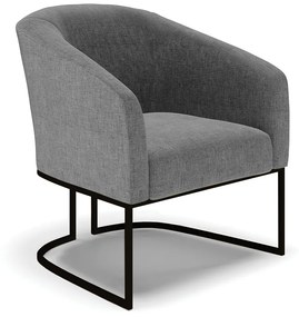 Poltrona Decorativa Industrial Preto Stella Linho D03 - D'Rossi - A26 Grafite