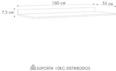 Tampo para Balcão de Cozinha 160cm Maly N03 Onix - Mpozenato