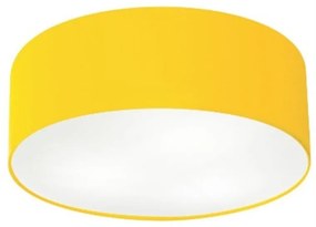 Plafon Cilíndrico Vivare Md-3014 Cúpula em Tecido 50x15cm - Bivolt - Amarelo - Bivolt