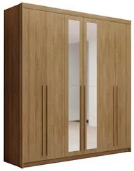 Guarda Roupa Casal 6 Portas Com Espelho 233cm Dubai Nature   - VLR MÓV