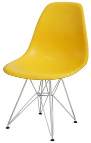 Cadeira Eames Polipropileno Amarelo Base Cromada - 14907 Sun House