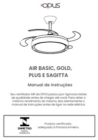 Ventilador De Teto Air Gold Dourado Pás Retrátil Led 30W Multicolor Bi...