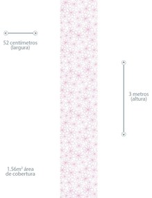 Papel de Parede Floral traço rosa 0.52m x 3.00m