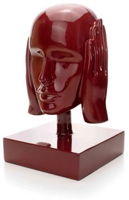 Escultura Decorativa Máscara Surdo em Cerâmica Vermelho Ocre 25x15 cm - D'Rossi